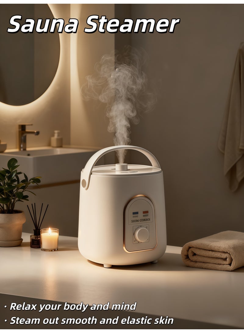 شو وو جهاز بخار ساونا محمول بسعة 1.5 لتر، مولد بخار محدث مع مؤقت، ملحقات ساونا السبا المنزلية، قابس 220 فولت، دش سبا منزلي، استرخاء الجسم، تجميل الوجه - Image 1