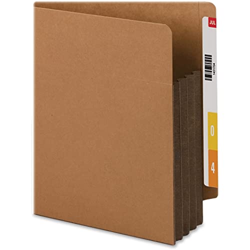 Smead End Tab File Pocket, Reinforced Straight-Cut Tab, 3-1/2" Expansion, Extra Wide Legal Size, Redrope with Dark Brown Gusset, 10 per Box (74681) - Image 4