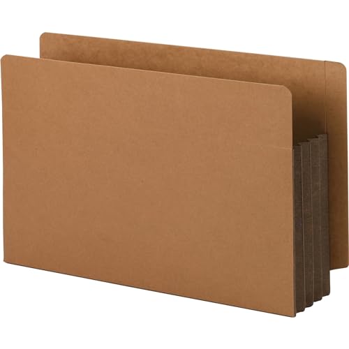 Smead End Tab File Pocket, Reinforced Straight-Cut Tab, 3-1/2" Expansion, Extra Wide Legal Size, Redrope with Dark Brown Gusset, 10 per Box (74681) - Image 3