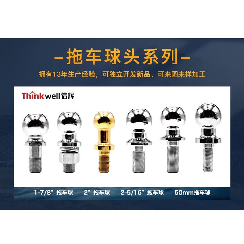 Xin Hui T H I N K W E L L Thinkwell Chrome Plated Trailer Hitch Ball Tow Bar Coupling Head for Off-Road Vehicles, SUVs and Caravans - Multiple Sizes (1-7/8", 2", 2-5/16", 50mm) - Image 4