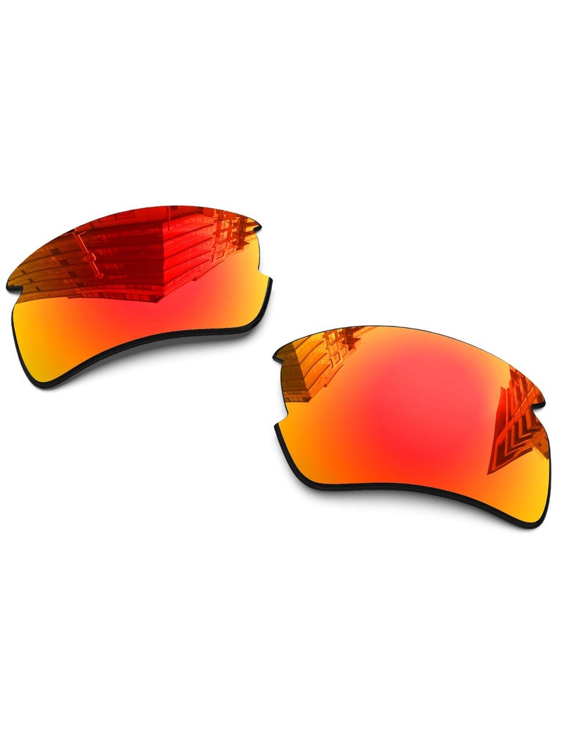 LenzReborn 1.6MM Polarized Replacement Lenses for Oakley Flak 2.0 XL OO9188 59mm Sunglasses, UV Protection, Dark Mirror Lens, Repair Parts&Kit (Fire Red) - Image 1