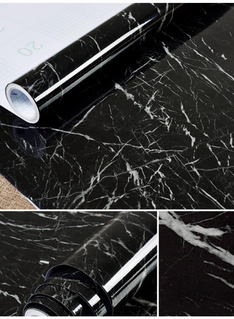 الأزرق جي دبليو الرخام ورقة 40x500cm ورق الجدران ذاتية اللصق للماء لمعان بولي كلوريد الفينيل الفينيل الغرانيت ورقة مضادة للنفط تغطية الأثاث كونترتوب المطبخ بطانة الجرف - Image 2