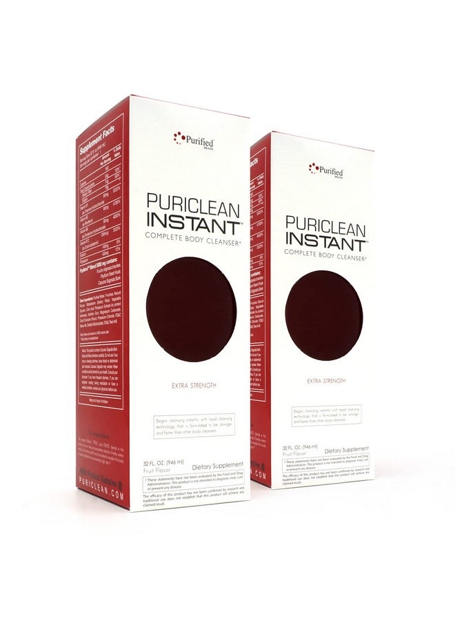 Wellgenix Puriclean Instant Complete Body Cleanser, 32 Fl Oz Fruit Punch, Premium Extra Strength Herbal Cleanse Detox Drink (2 Pack) - Image 1