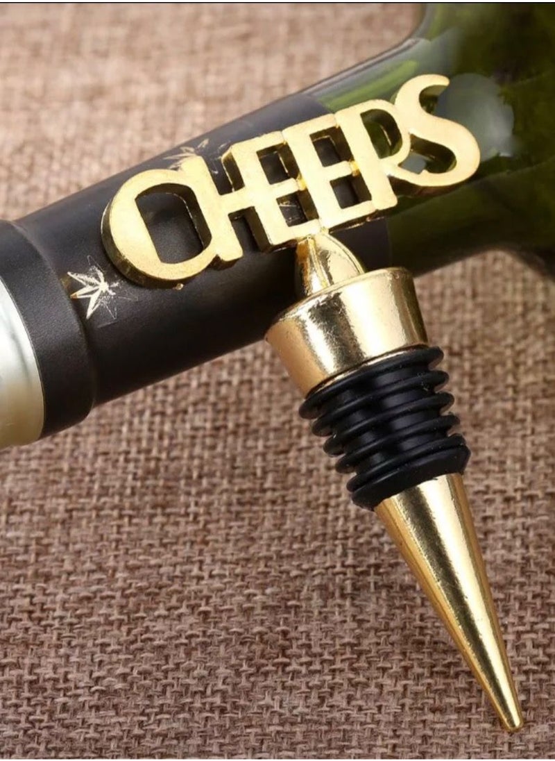BLUE CORAL Wine Stopper CHEERS Shaped Birthday Party Wedding Anniversary Wine Fresh-keeping Stopper Ideal Gift Bar Accessories Kitchen Tools (CHEERS)  - Image 1