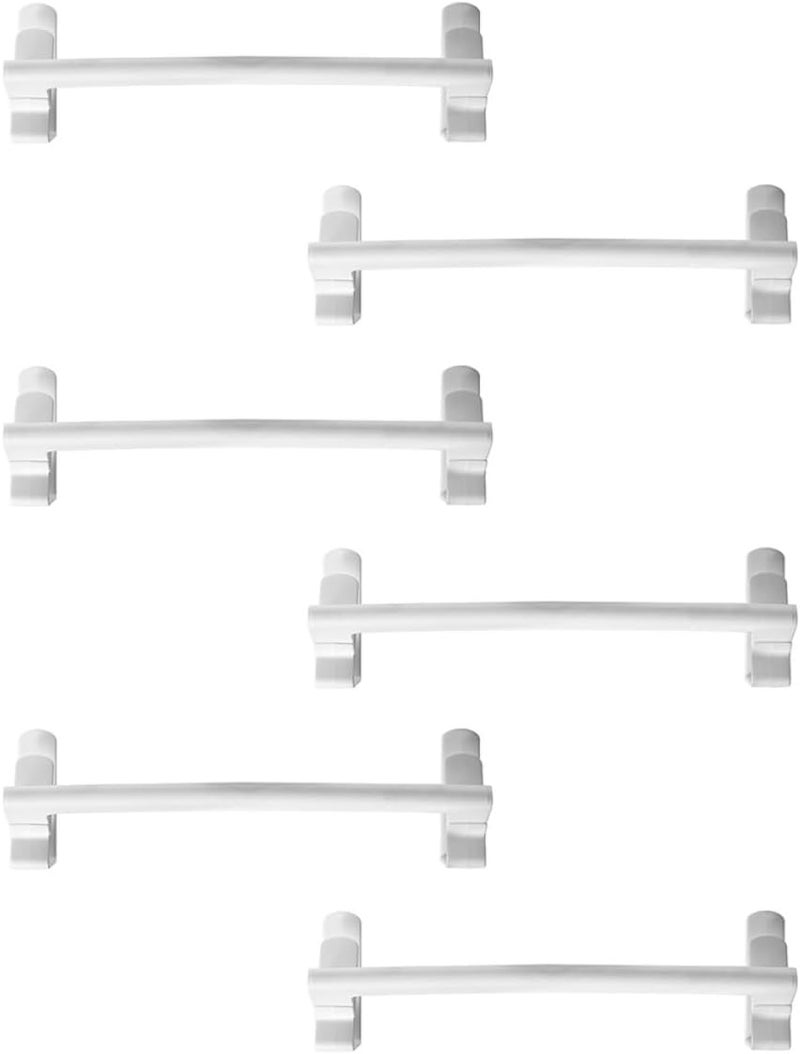 6Pcs Plastic Single Rod Towel Racks Over Cabinet Door Towel Holder Bathroom Washcloth Organizer White for Home Storage - Image 1