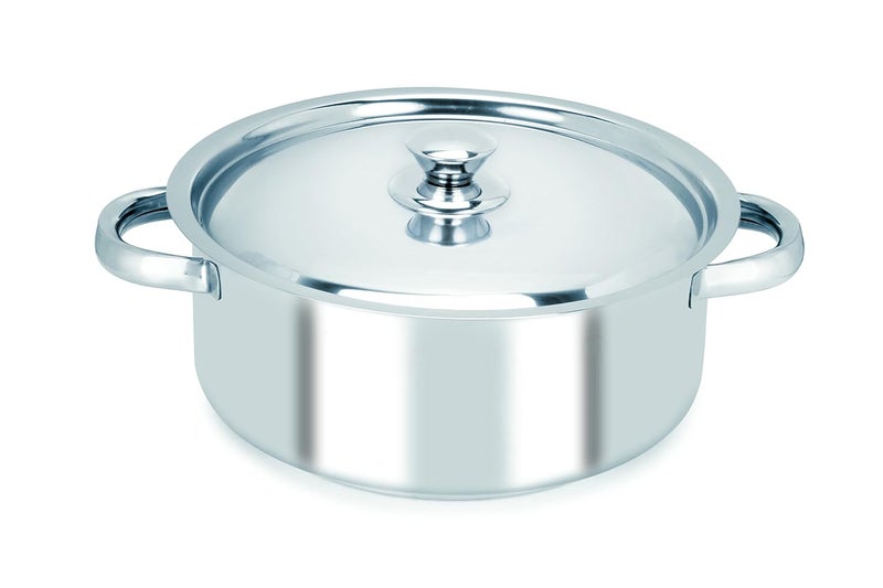 Chef Direct Stainless Steel Casserole with Lid 68 Quart Silver 28cm - Image 1