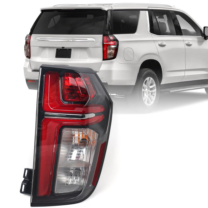 FIONE Tail Lights Compatible with Chevrolet Tahoe Suburban 2021 2022 2023 with LED Running Lights Rear Tail Light Brake Lamp Assembly Right Passenger Side RH