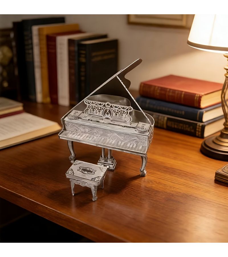 Silver Piano Metal Puzzle Assembly Toy 3D Three Dimensional Game Creative Musical Instrument Model Craft Home Decoration Piece Artwork Christmas Halloween Gift Educational Puzzle Toy - Image 4