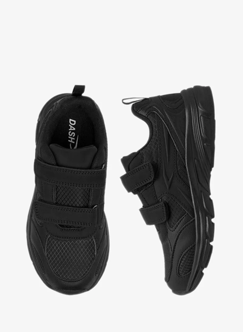 Dash Unisex Panelled School Shoes with Hook and Loop Closure