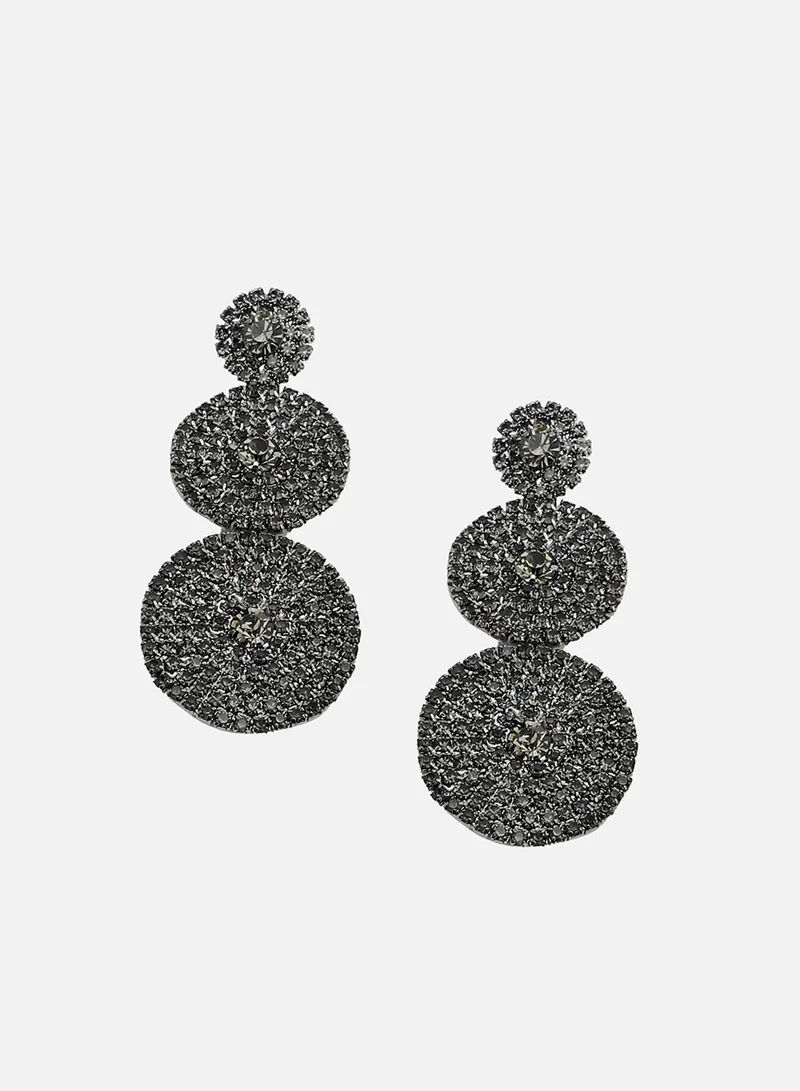 سوهي قرط متدلي من الحجر مصمم للحفلات مطلي بالذهب