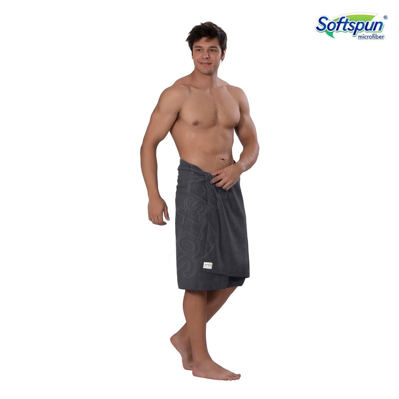 SOFTSPUN منشفة رياضية و جيم من الألياف الدقيقة للرجال والنساء 1 قطعة رمادي 340 جرام لكل متر مربع 60X120 سم تجفيف سريع فائقة الامتصاص خفيفة الوزن و مدمجة للغاية لمنشفة العرق للتمارين الرياضية والتخييم والمشي والسفر. - Image 4