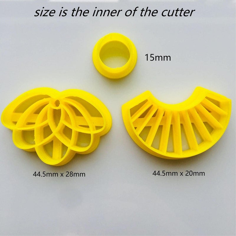 CHENRUI CHENRUI Set of 3 Lotus Shaped Cutters  Polymer Clay Cutters for Jewelry Making  - Image 2