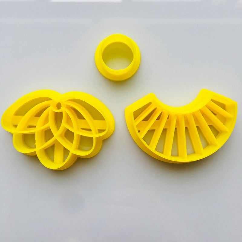 CHENRUI CHENRUI Set of 3 Lotus Shaped Cutters  Polymer Clay Cutters for Jewelry Making  - Image 1