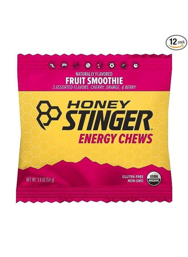 Honey Stinger Organic Fruit Smoothie Energy Chew | Gluten Free & Caffeine Free | for Exercise, Running and Performance | Sports Nutrition for Home & Gym, Pre and Mid Workout | 12 Pack, 21.6 Ounce - Image 2