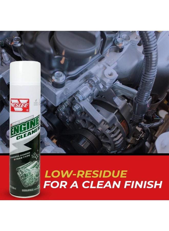 VESLEE Combo - Buy 3pcs VESLEE Engine Degreaser Cleaner 650ml Heavy-Duty Foam Type Engine Cleaner for Cars, Bikes, Trucks & Machinery Removes Oil, Grease, Dirt, Grime, and Rust Fast Action Spray for Engine Bay Maintenance - Image 5