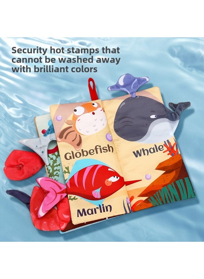 Infant Cloth Book 0-3 Years Old Enlightenment Early Education Three-dimensional Tail Cloth Book Ring Paper Tear Baby Educational Toy Book-Color:Vegetable World Tail Cloth Book ]-Specifications:13*16cm  - Image 3