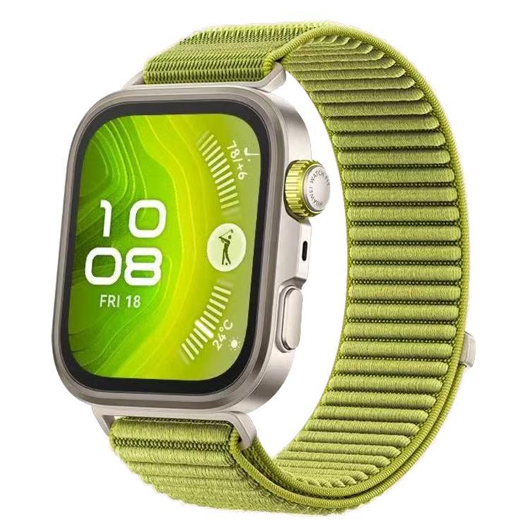 erorex For Huawei Watch Fit4 / Fit4 Pro / Fit3 Woven Nylon Hook And Loop Fastener Watch Band(Wilderness Green) - Image 1