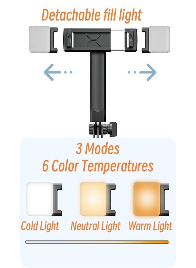 Arabest Aluminum Alloy Selfie Stick Phone Stabilizer 360° Rotating Multifunctional Portable Tripod  with Wireless Remote Control Phone Holder and Beauty LED Light Suitable for All Cell Phones - Image 2