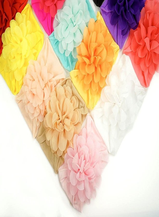 ECLATE ACCESSORIES 12pcs Super Stretchy Soft Knot Headbands with Hair Bows Head Wrap Hair Accessories For Newborn Baby Girls Infant Toddlers Kids - Image 3