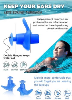 QUTOOB Premium Quality Silicone Swimming Ear Plugs for Swimming, Snorkeling, Scuba Diving, Showering, Surfing and Other Water Sports, Suitable for Kids and Adults, 2 Pc Swimming Earplugs With Storing Case  - Image 2