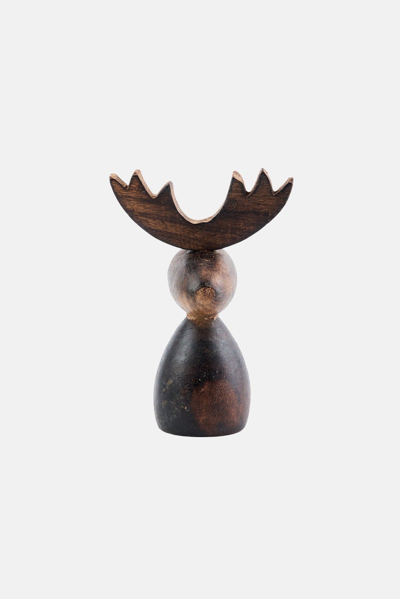 Boltze Wood Elmo Deer Figure, Dark Brown  - Image 2