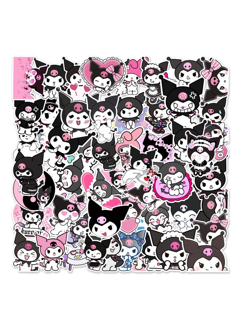 100 Pcs Cute Cartoon Kuromi Graffiti Decoration Stickers - Image 1