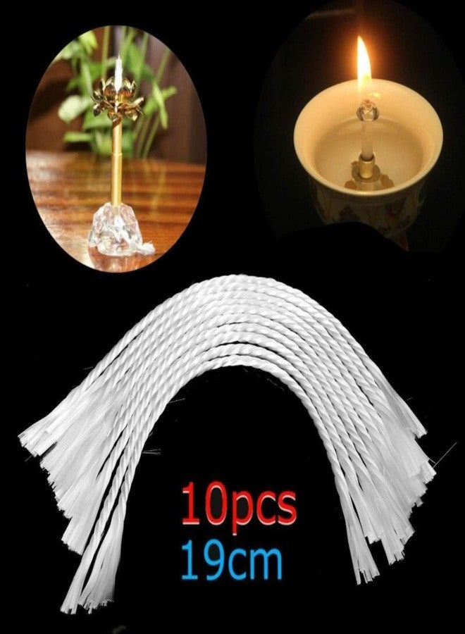 SKYPRO 10Pcs 7.5" Replacement White Fiberglass Wicks, 3mm Width Candle Wicks for DIY Oil Lamps Craft Candle Making Supplies - Image 2