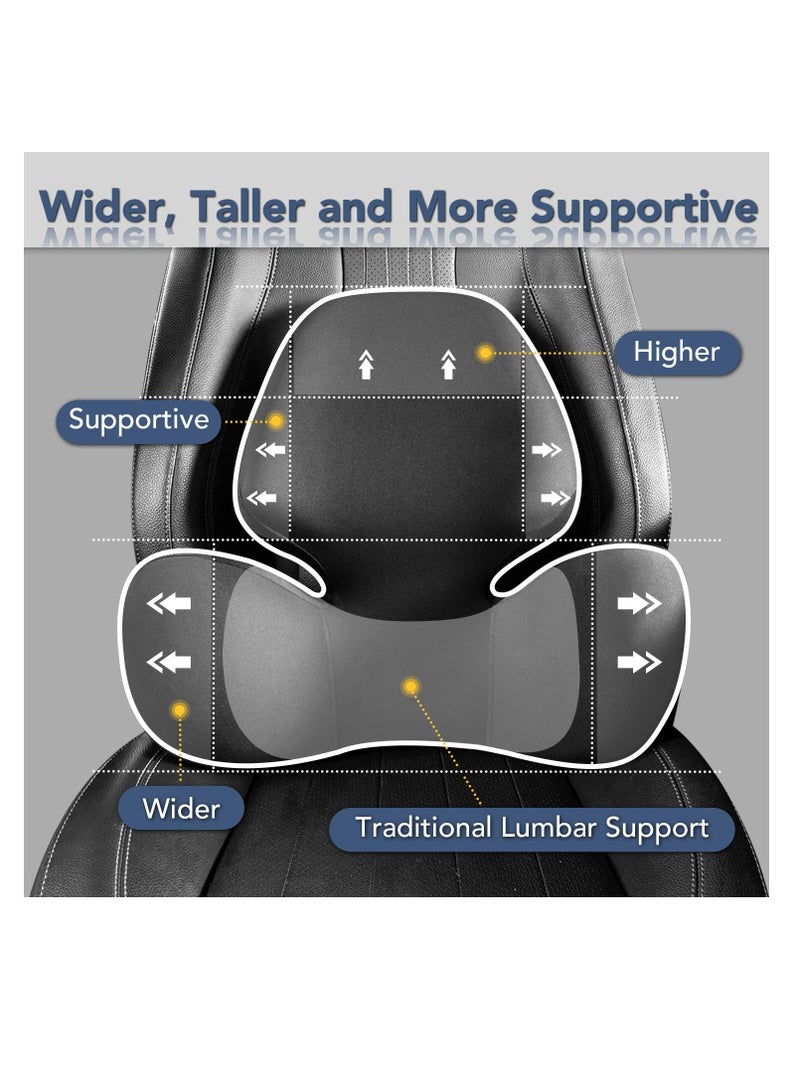 Excefore Car Lumbar Support, 1 Pack Lower Back Cushion for Driver Back Pain Relief, Ergonomic Memory Foam Back Rest with Soft Washable Cover , Black&Grey  - Image 3