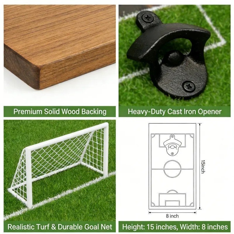 XM Soccer Field Bottle Opener Wall Decor - World Cup Football Beer Opener - Image 3