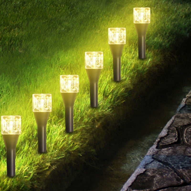 White 20 LEDs Solar Outdoor Ice Tile Lights 8 Modes For Garden Lawn Patio Decoration - Image 1