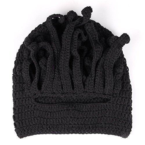 Kafeimali Men's Head Barbarian Vagabond Beanie Original Foldaway Beard Octopus Pirate Hats Bearded Caps (Black) - Image 5