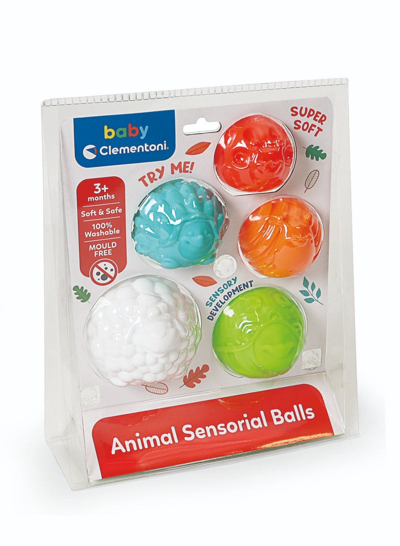 Clementoni Baby Animal Sensory Balls | Soft Squeezy Toy | Sensory Stimulation | Early Development Toy | Grasping and Tactile Exploration | Develop Early Problem-Solving Skills | Perfect Gift for Baby and Toddler - Image 1