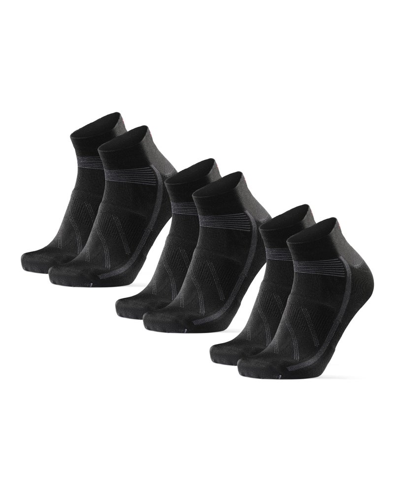 DANISH ENDURANCE Cycling Socks, Crew Length, Breathable, and Cushioned Bike Socks, for Men & Women, 3-Pack, Black, Medium - Image 1