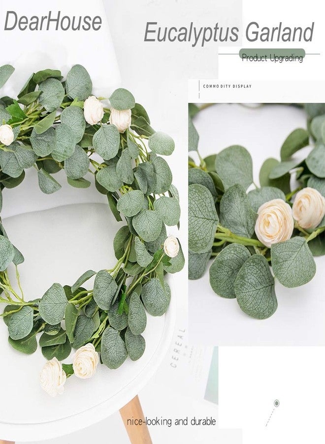 DearHouse 3PCS Eucalyptus Garlands Artificial Greenery Garland Faux Silk Eucalyptus Vines Wedding Backdrop Wall Decor Flower Arrangement - Image 2