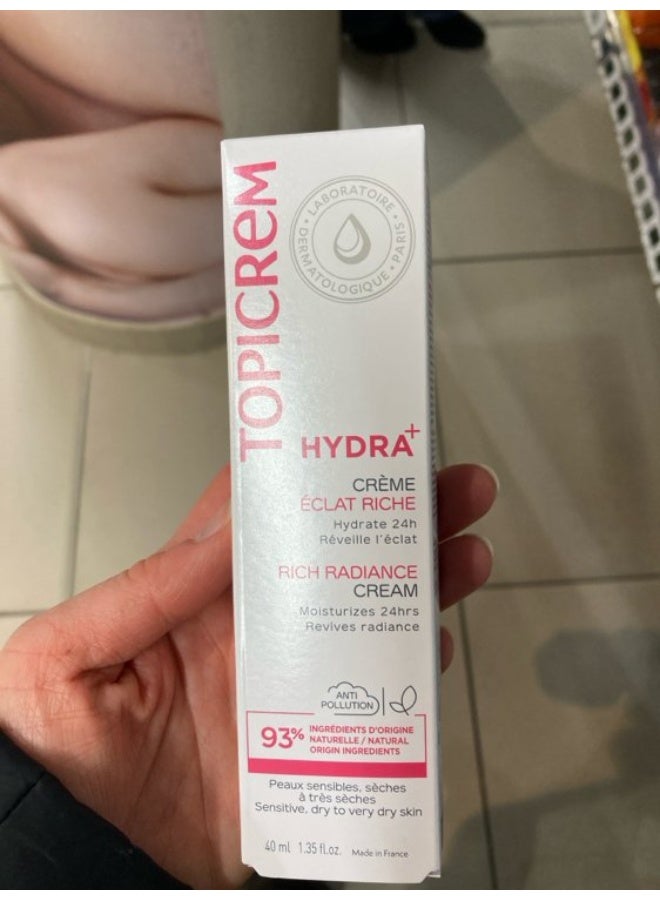 Topicrem Hydra + Ultra Moisturizing Rich Cream 40ml - Image 2