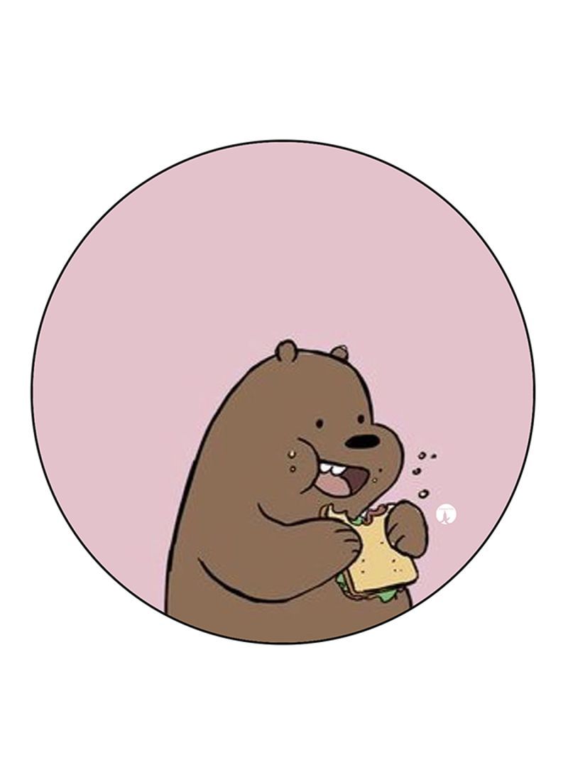 RKN We Bare Bears Printed Round Pin Badge Multicolour - Image 1