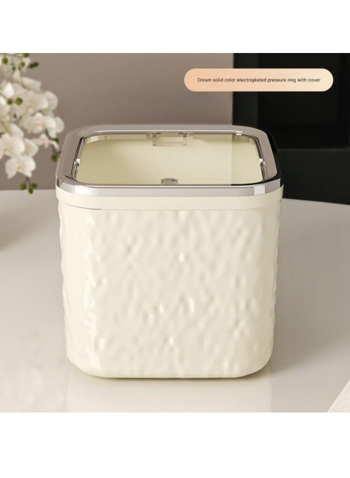 Meetion 1pc Small Desktop Trash Cans with Lids Mini Plastic Waste Bins for Desk, Table, Office, Kitchen, Bedroom, Bathroom, Garbage Cans  - Image 1