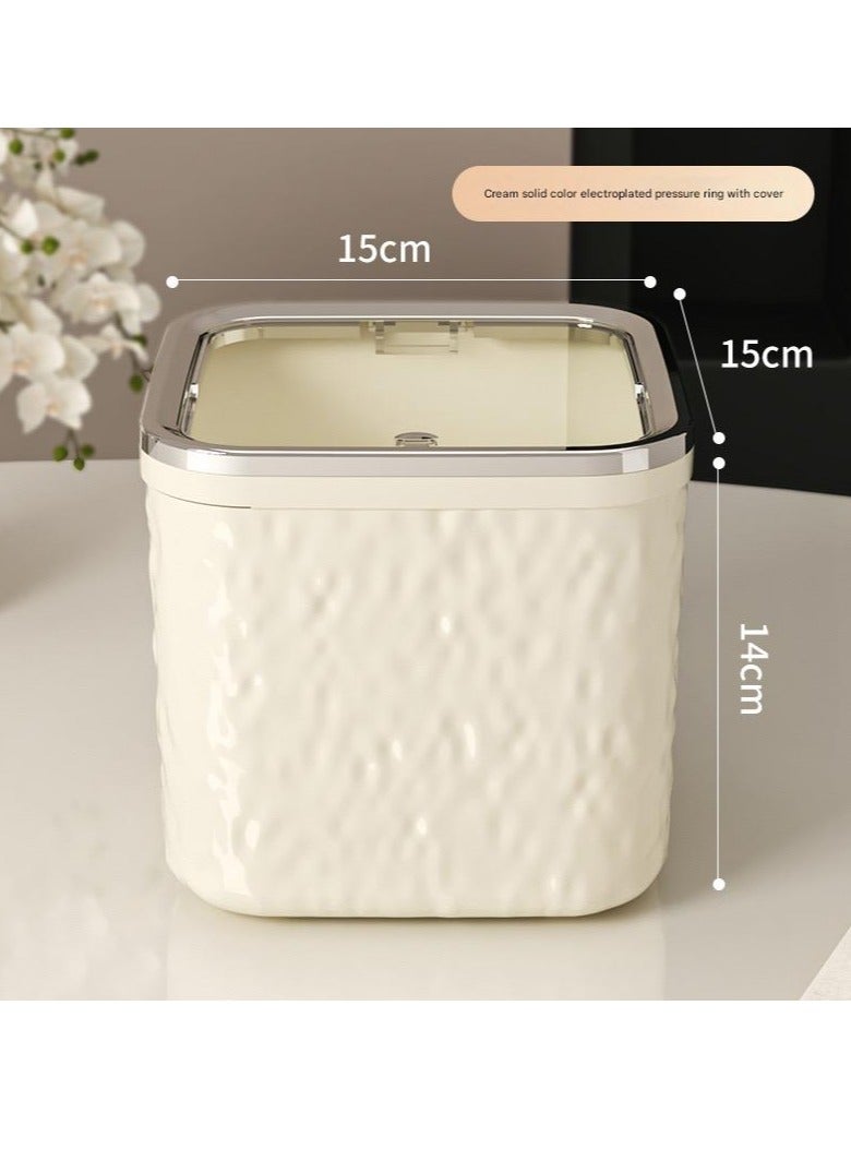 Meetion 1pc Small Desktop Trash Cans with Lids Mini Plastic Waste Bins for Desk, Table, Office, Kitchen, Bedroom, Bathroom, Garbage Cans  - Image 2