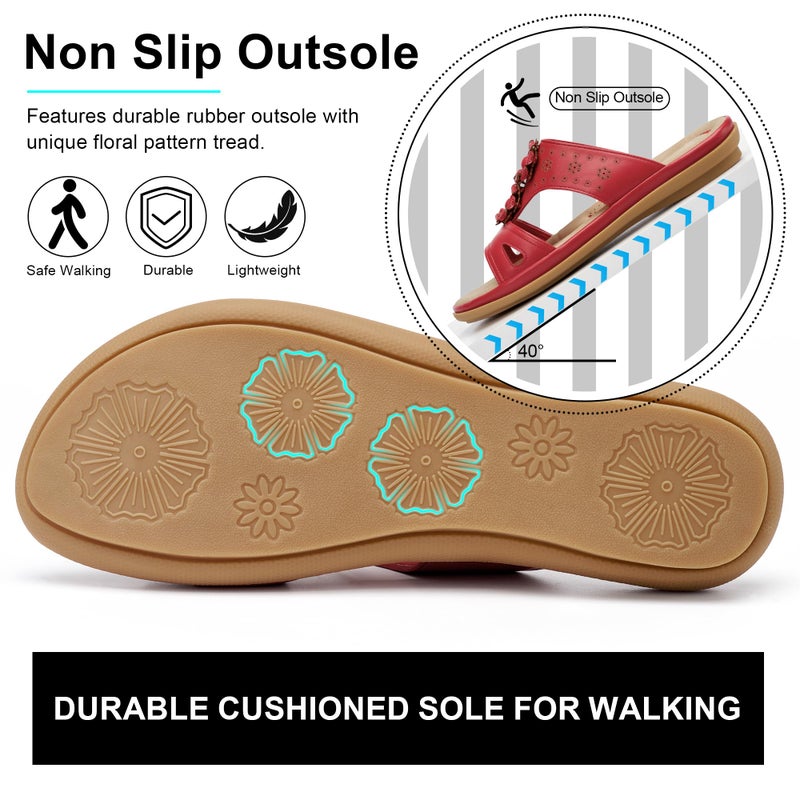 Ecetana Womens Slide Sandals Summer Flats 2026 Comfortable Walking Dressy Slides for Casual Indoor Outdoor - Image 5
