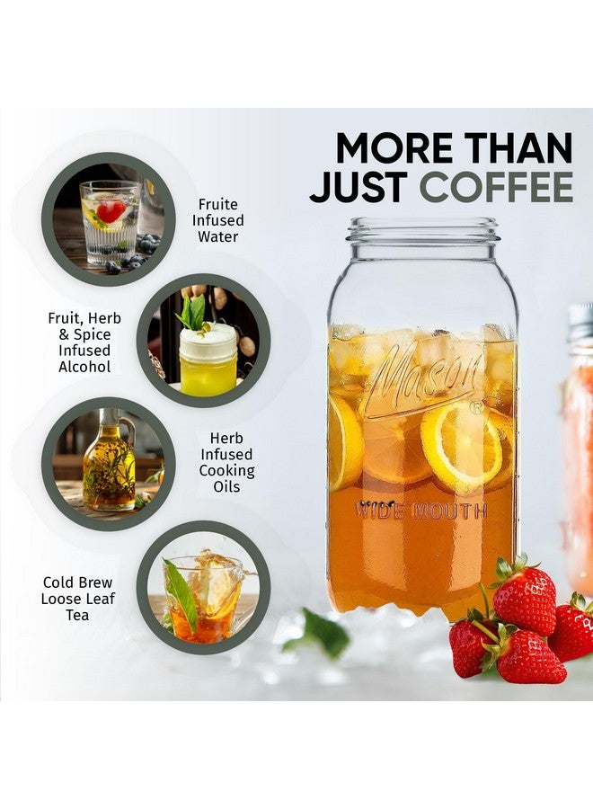 Altura Altura The TUBE+ Cold Brew Coffee Maker for Wide Mouth Mason Jars - Versatile Stainless Steel Filter Strainer & Infuser for Iced Coffee, Cold Brew, Tea, Fruit Water & More - (64oz/2qt) - Image 3