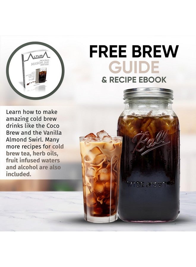 Altura Altura The TUBE+ Cold Brew Coffee Maker for Wide Mouth Mason Jars - Versatile Stainless Steel Filter Strainer & Infuser for Iced Coffee, Cold Brew, Tea, Fruit Water & More - (64oz/2qt) - Image 5