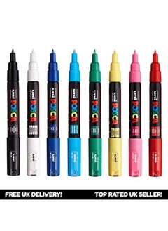 Uni Mitsubishi Posca Paint Marker Pen - PC-1M Extra Fine 0.7 mm, 8 Colors  - Image 2