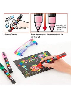 Uni Mitsubishi Posca Paint Marker Pen - PC-1M Extra Fine 0.7 mm, 8 Colors  - Image 3