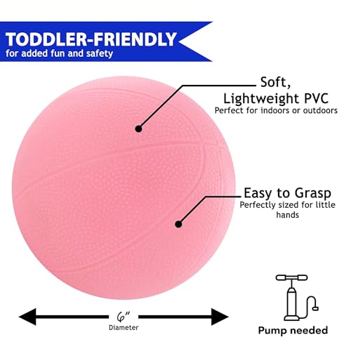 Botabee Toddler & Little Kids Replacement Basketball - for Little Tikes Easy Score Basketball Hoop (2 Count, Pink) for Kids (6 inch) - Image 3