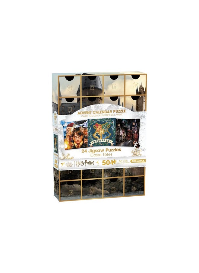 Aquarius Aquarius Harry Potter Advent Calendar Puzzle Set (24 Jigsaw Puzzles / 50 Pieces Each) Officially Licensed Harry Potter Merchandise & Collectibles -5x5 Inches 