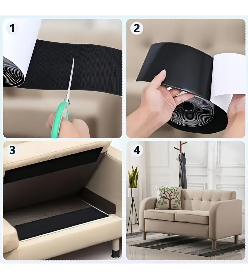 White 1.57Inch Wide Self Adhesive Hook And Loop Fastening Tape Thickened Nylon Heavy Duty Double Sided Anti Slip Sofa Cushion Strip For Carpets Walls Furniture Reusable And Repositionable - Image 3