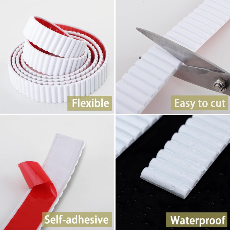 Trimold 1.2" x 118" Peel and Stick Reeded Trim - Easy to Paint, Flexible DIY Craft Molding for Mirror Frame, Backsplash, Wall, Door, Cabinet, Dresser, Shelf - Image 5
