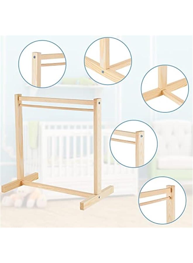 11 Pcs Doll Garment Rack with Wooden Clothes Hanger for 18 Inch Girl Doll Clothes Mini Hangers Wardrobe Furniture Accessories for Dollhouse Baby Shower Supplies  - Image 3