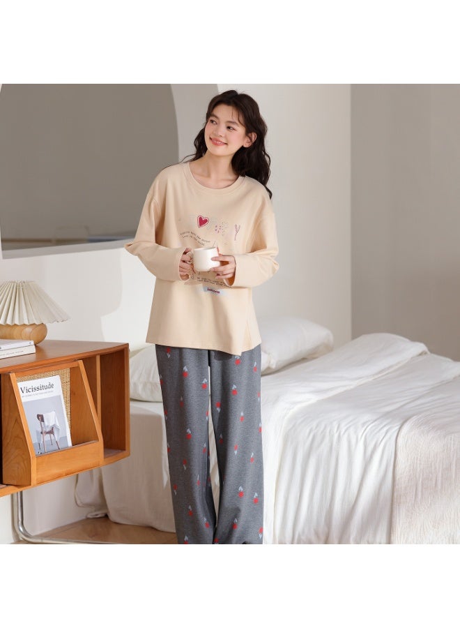 Cute Cartoon Loungewear Women Autumn Spring Woman Pajama Set Homesuit Mujer Sleepwear Pullover Long Sleeves Girl Nightwear - Image 1