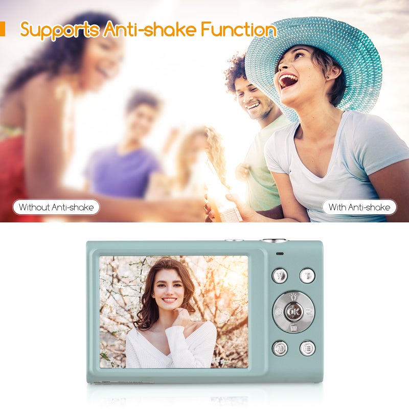 Kids Digital Camera: Green 48MP Photo 2.7K Video - 16X Digital Zoom 2.88 Inch IPS Screen Compact Multi-function Camera for Kids, Teens, Daily Life Recording - Image 3